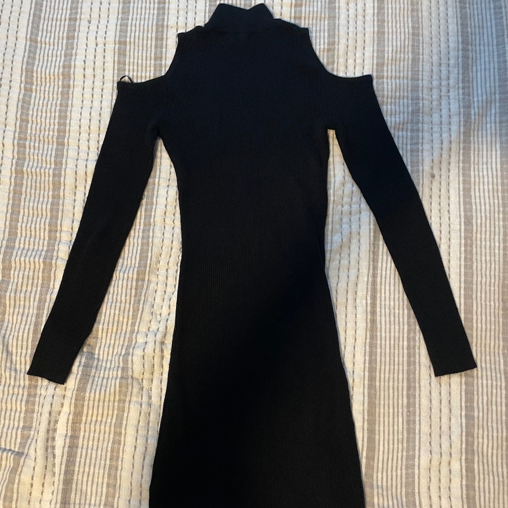 Cut Out Shoulder Sweater Dress